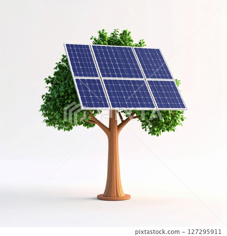 Solar Panel Integrated into a Tree 3D Render 127295911