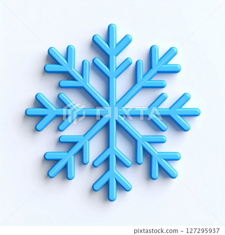 Light Blue 3D Snowflake on White Background Light Blue 3D Snowflake on White Background 127295937