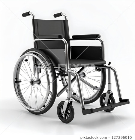 Black Wheelchair on White Background Black Wheelchair on White Background 127296010
