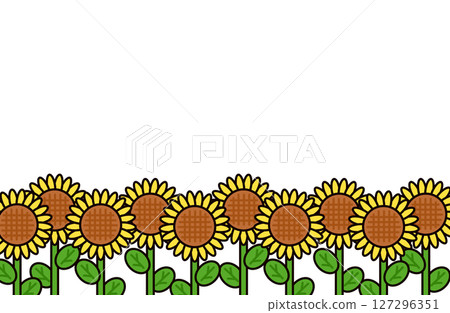 Sunflower field illustration material 127296351