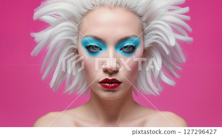 Bold Futuristic Beauty Portrait Bold Futuristic Beauty Portrait 127296427