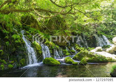 初夏秋田縣尼卡保市的元崎伏ry龍和元崎河流量 127297095