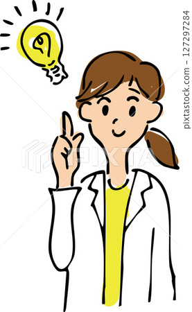 Illustration of a woman who has had an idea (hand-drawn style, idea, conception) Illustration of a woman who has had an idea Illustration of a woman who has had an idea (hand-drawn style, idea, conception) Illustration of a woman who has had an idea 127297284