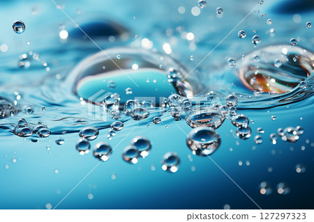 清爽的水下泡泡表情 127297323