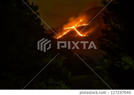 Gozan no Okuribi Fires seen from Kyoto Imperial Palace 127297640