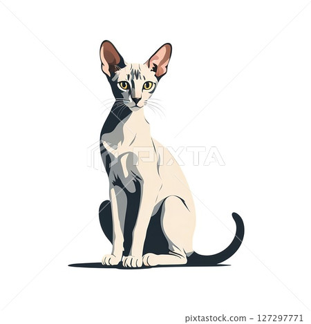 Oriental Shorthair cat with a graceful and toned body 127297771