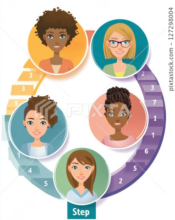 Infographic outlines steps for forming an inclusive support group with diverse representations and strategies to engage members effectively Infographic outlines steps for forming an inclusive support group with diverse representations and strategies to engage members effectively 127298004