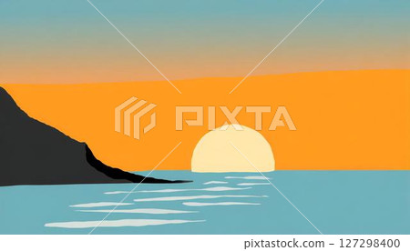 Sunset over the sea 127298400