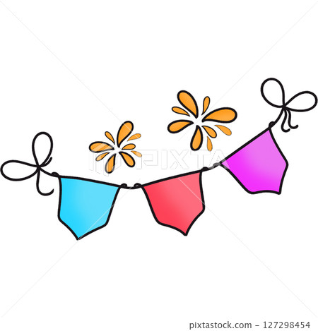 The illustration of a Songkran flag The illustration of a Songkran flag 127298454