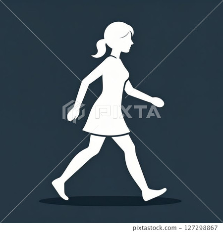 Illustration of a walking woman 127298867