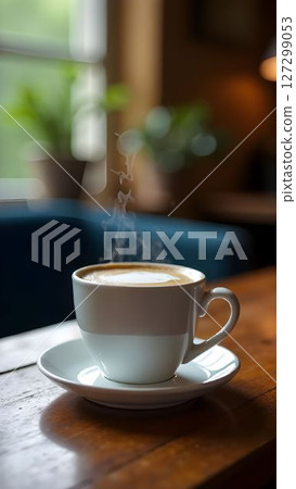 A mug of fragrant espresso in a cafe will energize you for the whole day 127299053