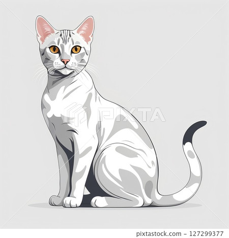 Egyptian Mau cat with a toned body 127299377
