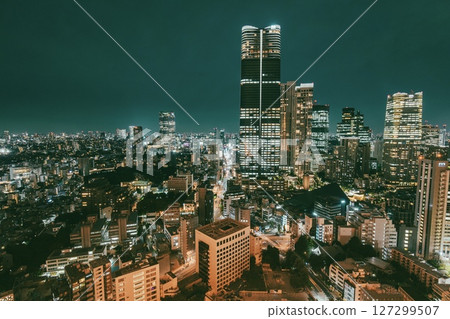 [Top 100 Night Views] Night view from the main deck of Tokyo Tower, Tokyo (towards Azabudai Hills) 127299507