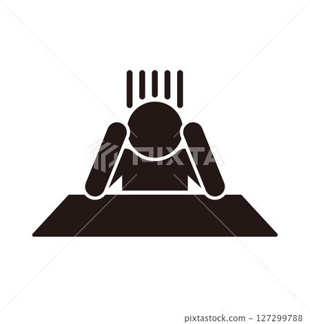 Pictogram icon of a person holding his head 127299788
