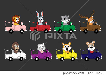 Animal Cartoon Ride Car Set Animal Cartoon Ride Car Set 127300233