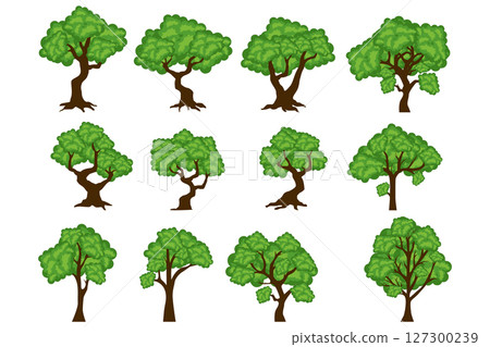 Tree Shape Illustration Set 127300239