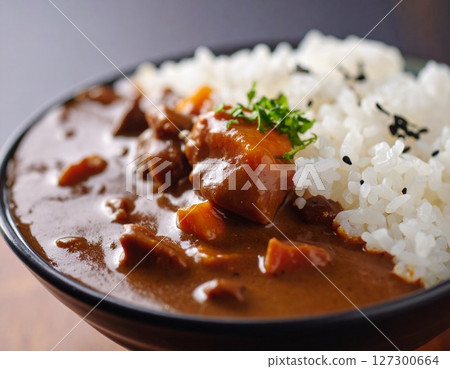Food photo 1 of juicy Japanese curry rice AI-generated image 127300664