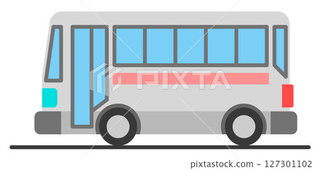 Illustration of a tourist bus for travel or a public shuttle bus for commuting Illustration of a tourist bus for travel or a public shuttle bus for commuting 127301102