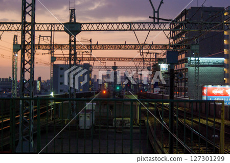 Dusk station building 127301299