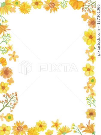 Watercolor style yellow flower frame Watercolor style yellow flower frame 127301366
