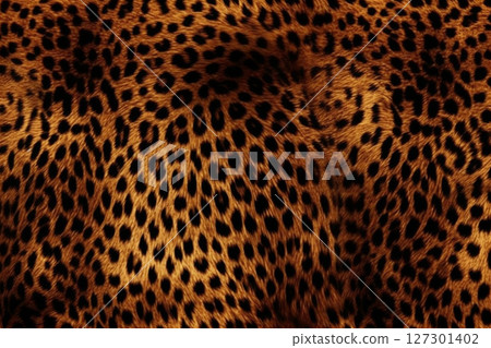 Leopard print realistic fur background material 127301402