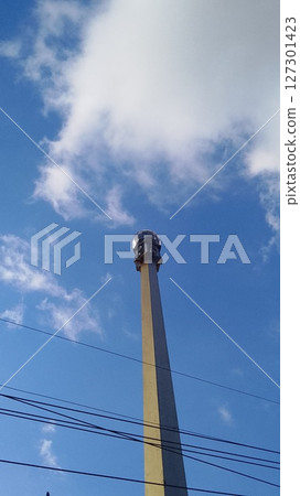 tower in the blue sky tower in the blue sky 127301423