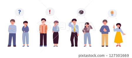 各種表情的人物插畫 127301669