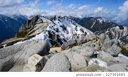 [Northern Alps Mt. Tsubakuro in the snow season] North Mt. Tsubakuro from the summit 127301693