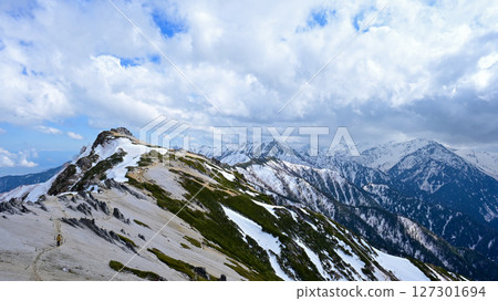 [Northern Alps, Mt. Tsubakur, snow season] View from Mt. Kitatsubakur 127301694