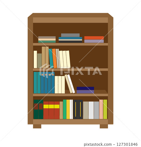 Illustration of a bookshelf with books Illustration of a bookshelf with books 127301846