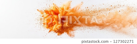 Biimzz Neon Orange Powder Burst Vibrant Explosion in Mid Motion 127302271