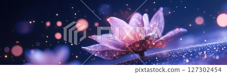 Mystical Lotus Flowers Flowing from Ganesha s Cosmic Backdrop Mystical Lotus Flowers Flowing from Ganesha s Cosmic Backdrop 127302454