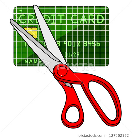 Scissors and cut up credit card (how to throw away a credit card) 127302552