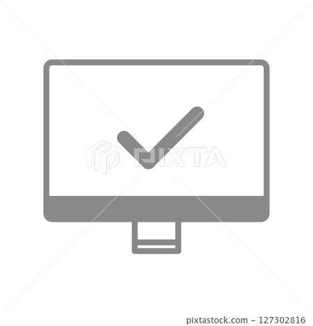 Desktop computer icon with a check mark 127302816