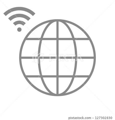 簡單的地球圖示連接到Wi-Fi_2 127302830