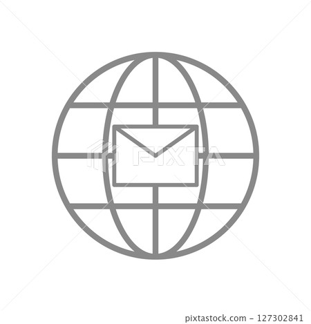 Simple globe icon with email displayed_2 127302841