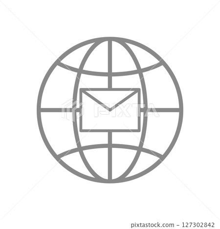 Simple globe icon with email displayed_1 127302842