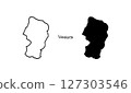 Simple hand-drawn vector illustration of a map of Yamagata prefecture 127303546