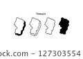 Hand-drawn vector illustration of a three-dimensional map of Yamagata prefecture 127303554