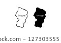 Simple hand-drawn map of Yamagata prefecture vector illustration 2 127303555