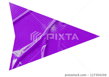 Purple crumpled paper arrow isolated on transparent background Purple crumpled paper arrow isolated on transparent background 127304208
