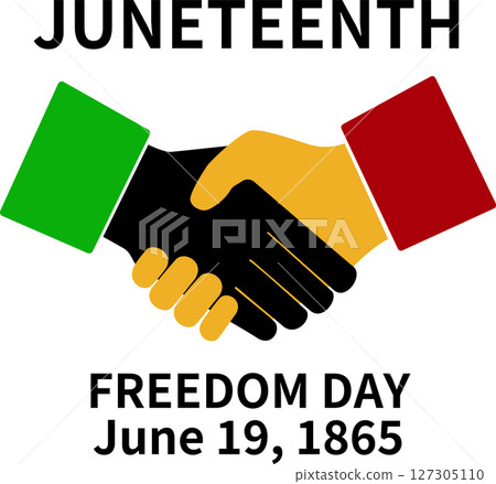Illustration of a handshake symbolizing the end of slavery Illustration of a handshake symbolizing the end of slavery 127305110
