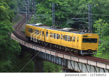 [JR-V] 白備線 115系列車 (單人車廂：岡山⇔新見) 127306052