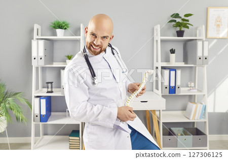 Funny Doctor, Nurse, Or Surgeon Dancing In Hospital Office Funny Doctor, Nurse, Or Surgeon Dancing In Hospital Office 127306125