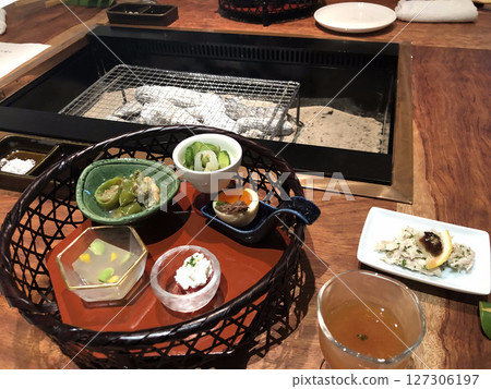 Japanese breakfast served at a hot spring inn 127306197