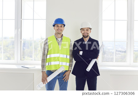 Happy Architect And Businessman During Home Or Office Renovation 127306306