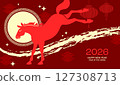 Stylized greeting card for chinese new year 2026 127308713