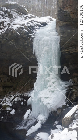 The frozen waterfall of Sengataki 127309176
