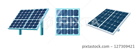 Solar Panel Illustrations Renewable Energy Clean Power Photovoltaic Technology Graphics On Transparent Background 127309421