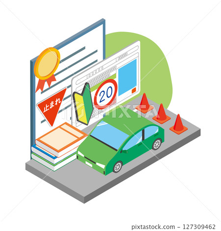 Driving school image illustration Driving school image illustration 127309462
